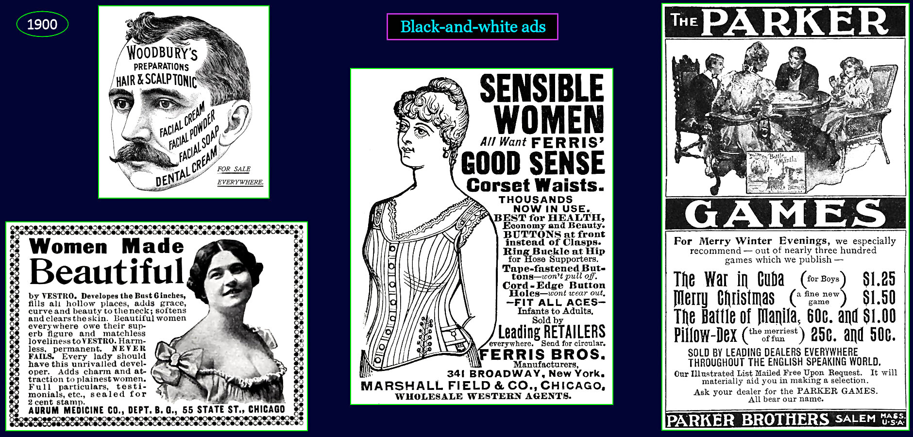Newspaper ads, 1900